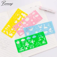 4pcsset kawaii art graphics symbols drawing template stationery candy colorful ruler students drafting ruler school supplies
