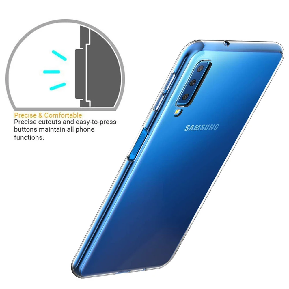 Прозрачные силиконовые противоударные Чехлы для Samsung Galaxy A7 2018 A750 ультратонкий