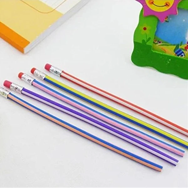 70 Pack - Soft Flexible Bendy Pencils 6 Assorted Colours perfect for Classrooms Prizes Party Gift Bag Fillers and More | Канцтовары для