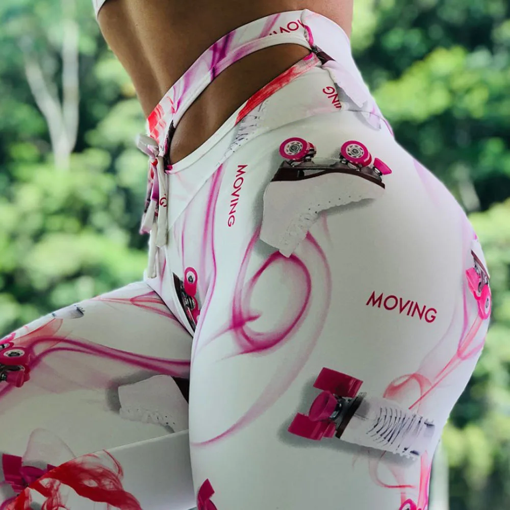 Женские леггинсы с принтом NORMOV высокой талией для фитнеса эффектом пуш ап