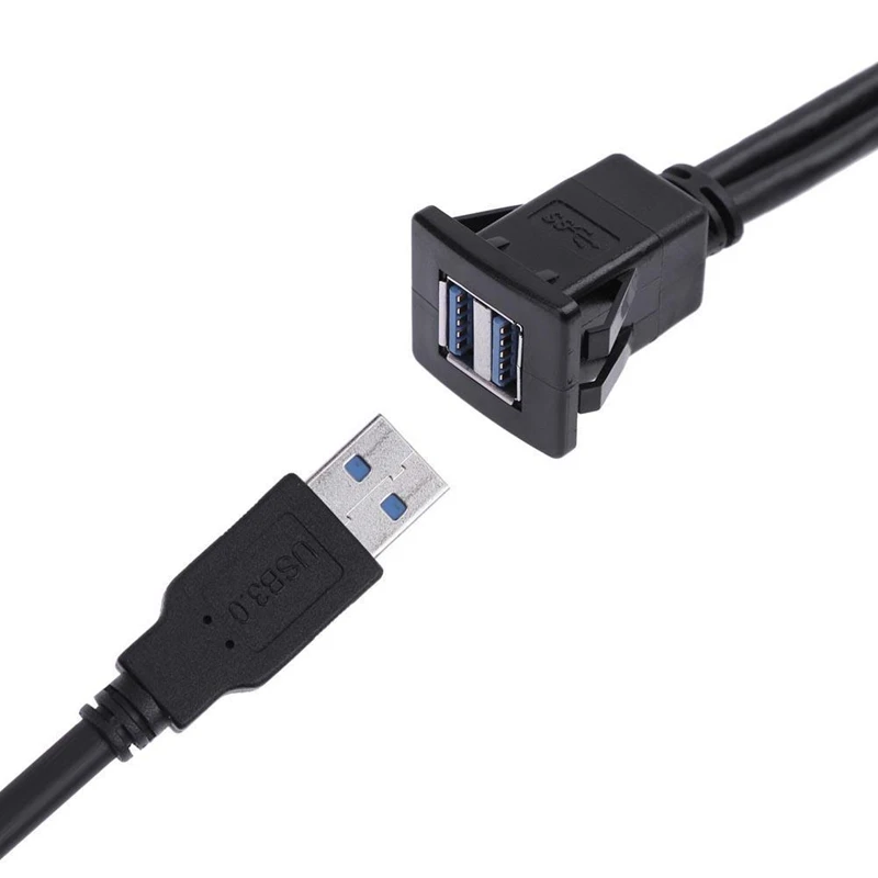 1 м Dual USB 3 0 A Male to Female Car Panel Flush Mount Удлинительный кабель | Электроника