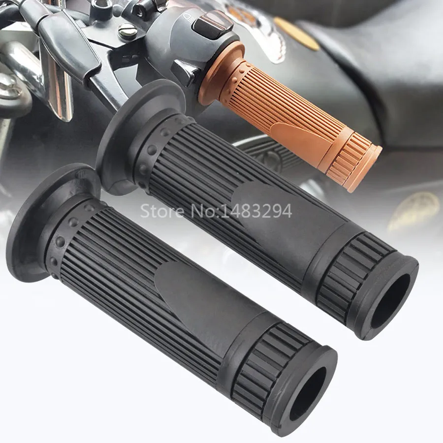 

Ретро резиновые черные ручки подходят для Honda Yamaha KTM Kawasaki Suzuki 7/8 ''диаметр ручки Универсальный