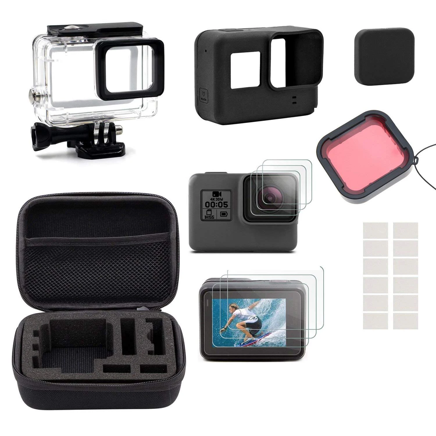 Комплект аксессуаров для горячей камеры комплект Gopro Hero 5 6 с футляром путешествий