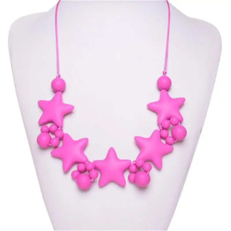 1Pcs Stars Model Baby Teether Toys Mothers Jewelry Food Grade Silicone Teethers Help Grind the Teeth for Newborn | Мать и ребенок
