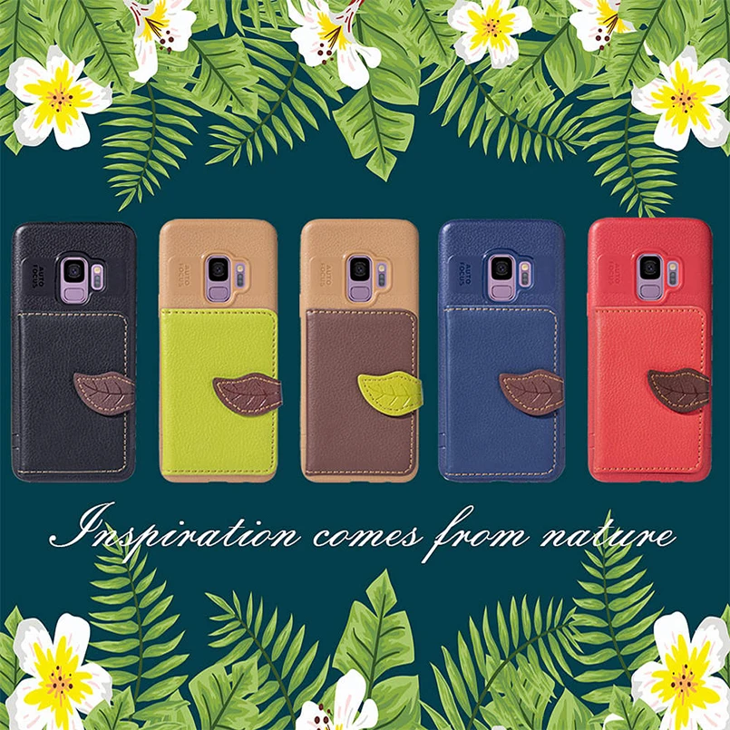 Original Leather Wallet Flip Cover Case For Samsung Galaxy S10 S9 S8 Plus Plain Phone Back Note 8 9 |