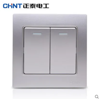Китайский настенный выключатель NEW7L белый стальной кронштейн розетка две панели
