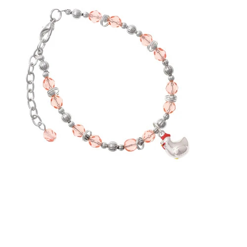 Курица 3 D украшенный розовым бисером браслет| |