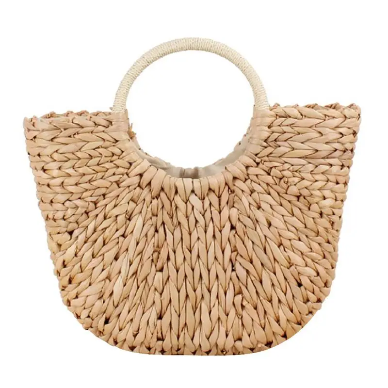 

2019 New Straw Bag Women Summer Rattan Bag Wicker Bag Handmade Woven Circle Bohemia Beach Handbag bolso mimbre