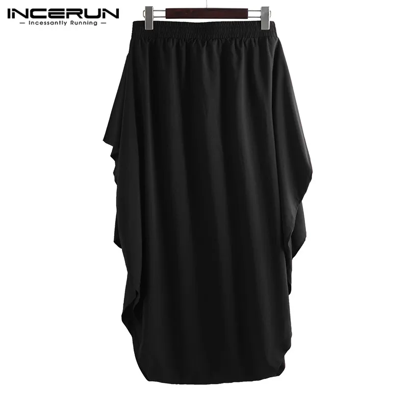 

INCERUN 2020 Men Drop Crotch Harem Pants Joggers Solid Color Hip-hop Loose Streetwear Men Cross-pants Stylish Skirt Trousers Men