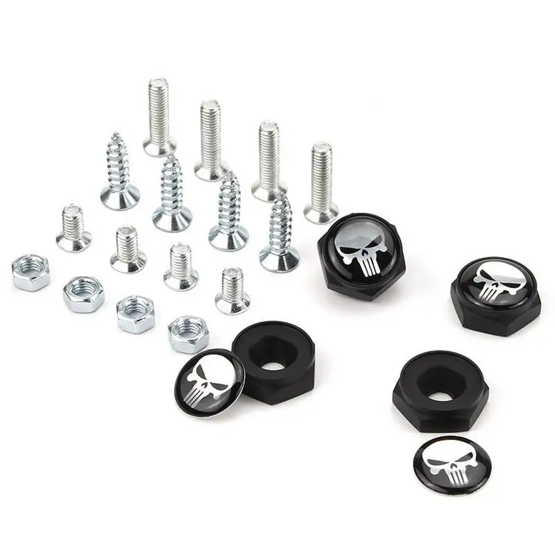 Skull logo anti-theft car license plate bolt frame screw License Plate Screws Modified Personality Screw | Автомобили и мотоциклы