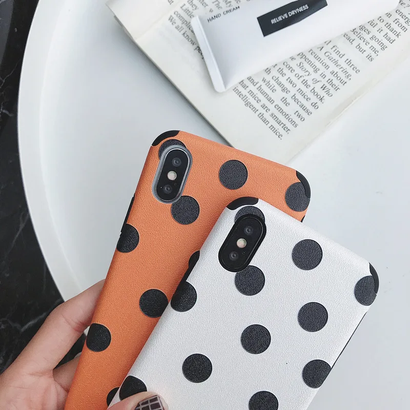 Polka Dot Pattern Silicone Case for Apple X/Xs Cool Scrub Phone Soft Female Models Defender Cover |