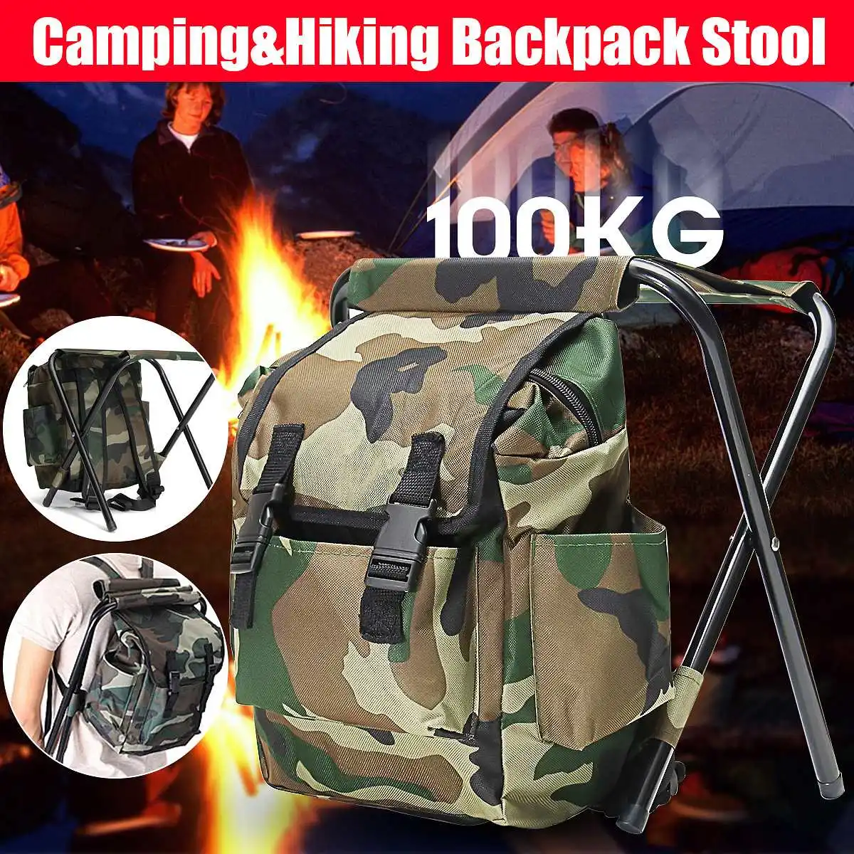 Складной Кемпинг стул для рыбалки рюкзак рыболовный табурет с изолированная