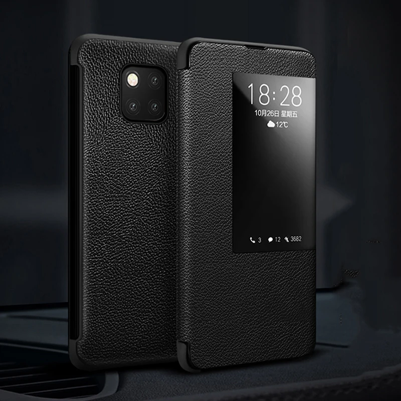 Оригинальный XOOMZ пояса из натуральной кожи Смарт флип чехол для huawei коврики 20/Pro