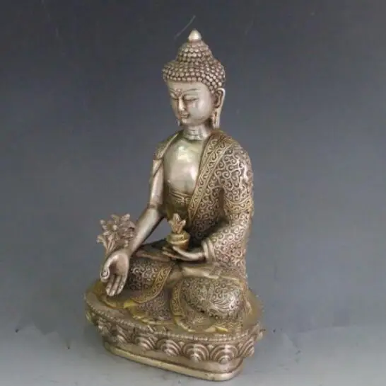 

Vintage Tibet Silver copper Tibetan Buddhism Shakya Mani Statue