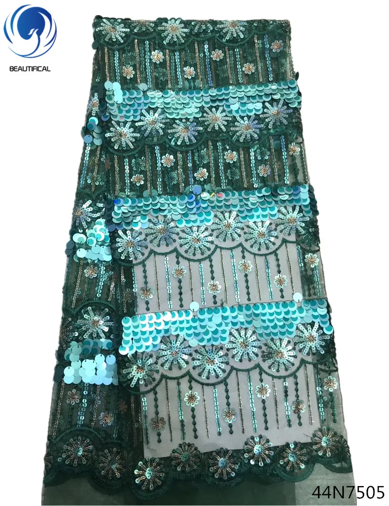 Красивая кружевная ткань с пайетками в африканском стиле из французского тюля