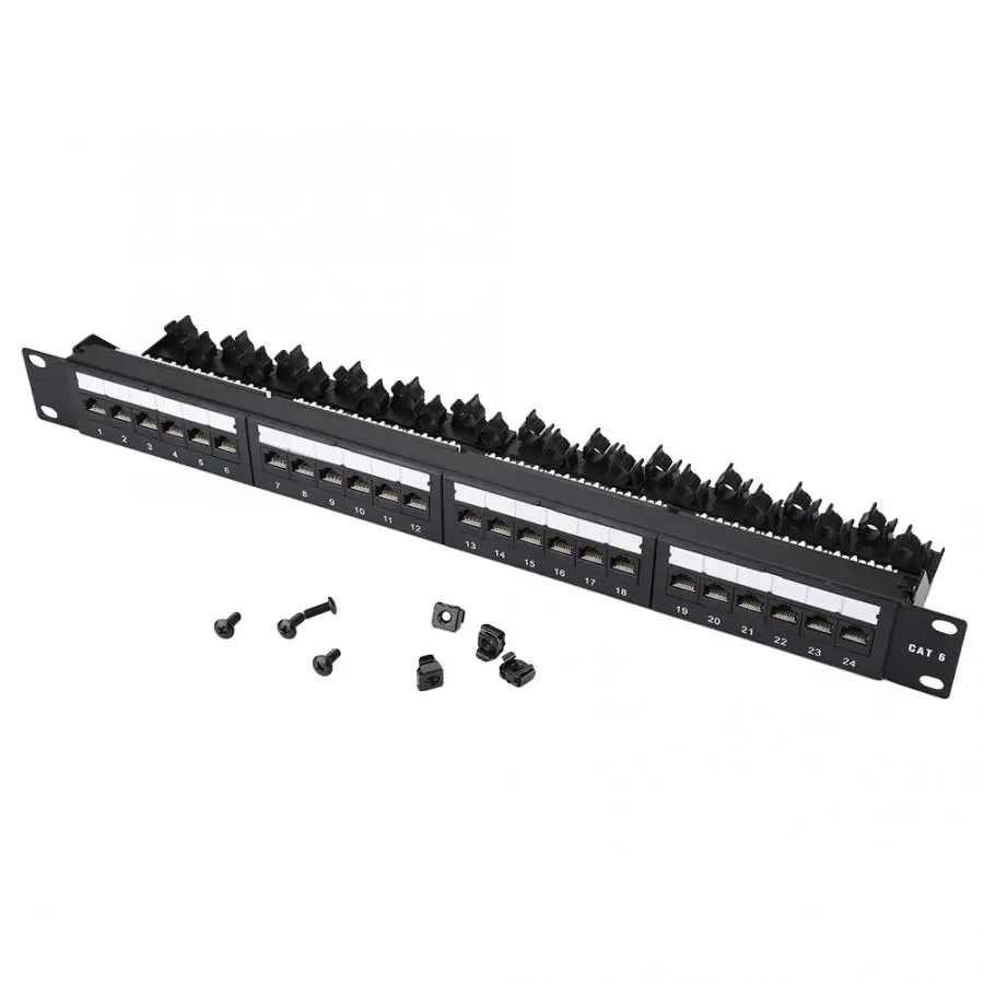 Gold Plated 24 Port Mountable Data Patch Panel High Speed CAT6 CAT-6 Network Cable Rack network tool kit | Компьютеры и офис