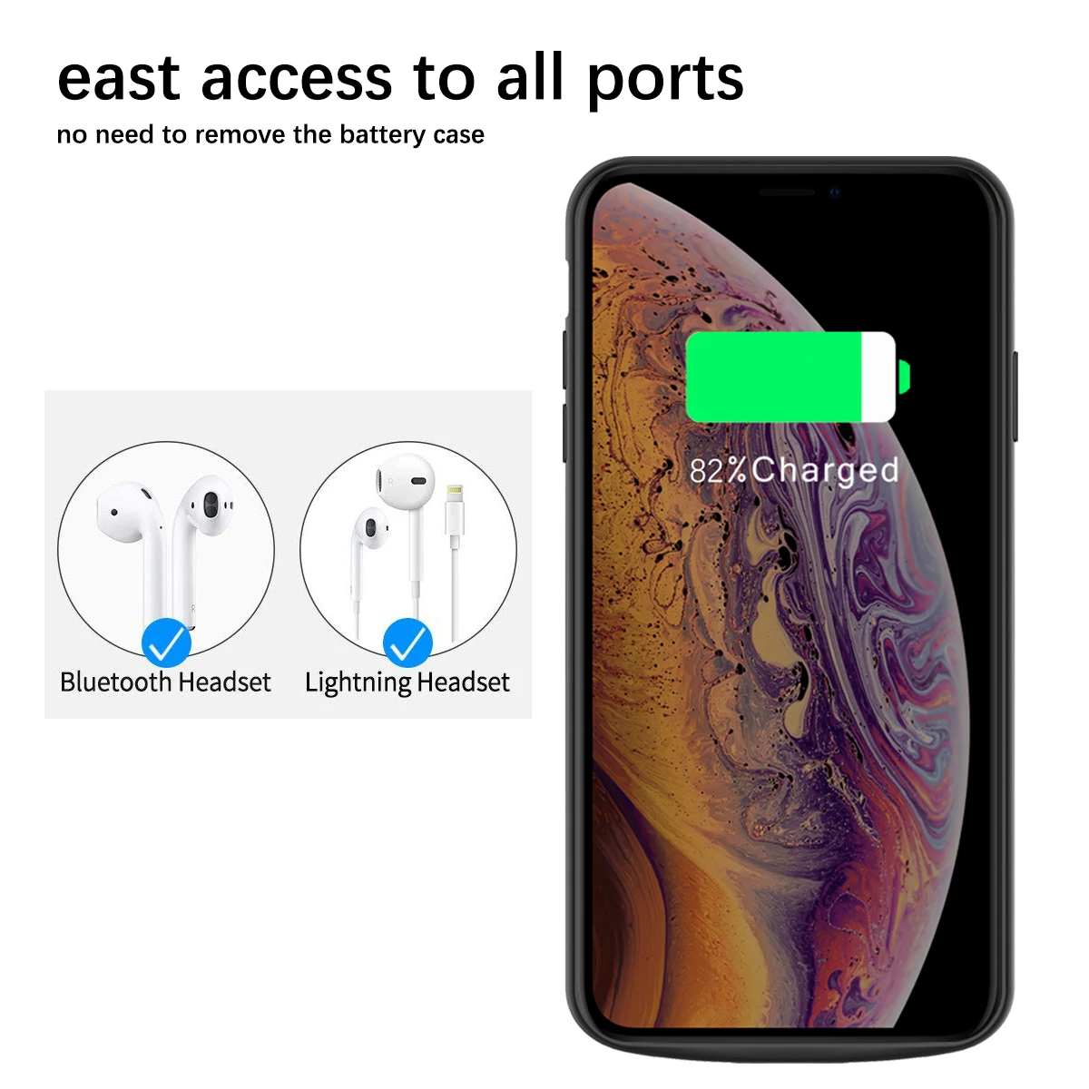 Для iPhone Xs аккумулятор Max зарядное устройство чехол с аудио 6000 мАч перезаряжаемый