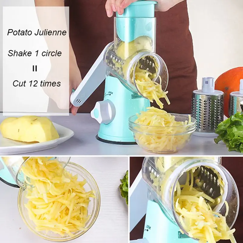 Hot!!! Manual Vegetable Cutter Slicer Kitchen Accessories Multifunctional Round Mandoline Potato Cheese Gadgets | Бытовая техника