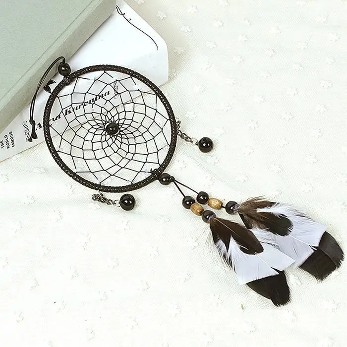 New Feather Dreamcatcher Net Home Modern Art Decor Indoor As picture shown/Black | Дом и сад