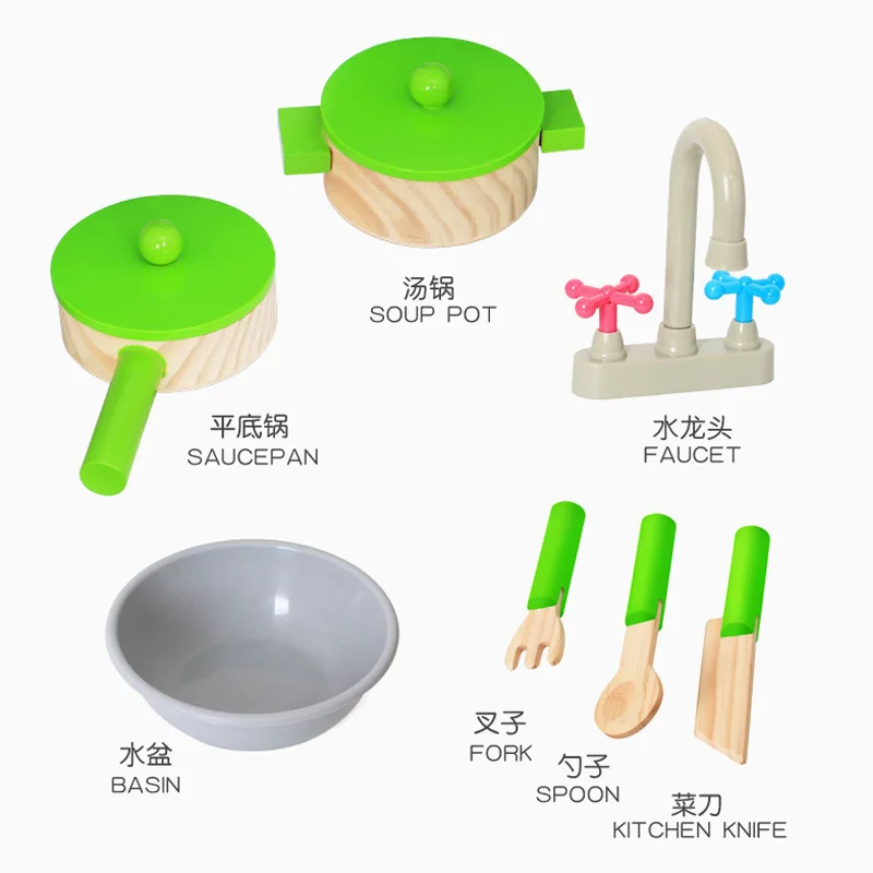 Wooden Kitchen Set Stove Toy House Play Children's Cooking Large Disassembly Gas | Игрушки и хобби