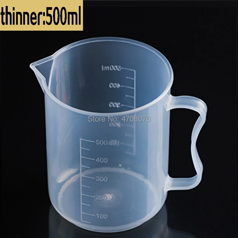 

PP graduated beaker Plastic lab measuring cup with handle for chemical experiment kitchen food grade transparent 500ml 2 kinds
