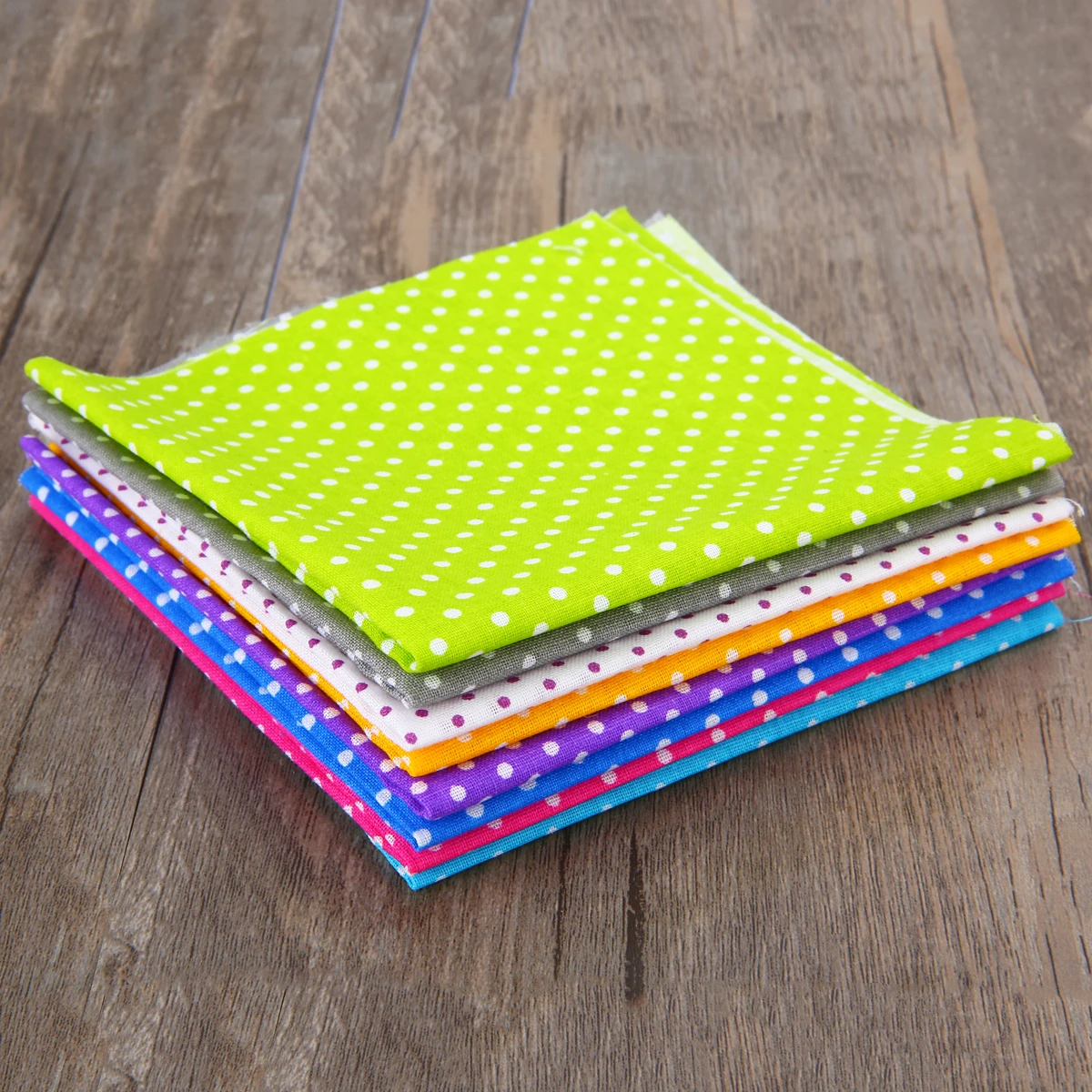 8pcs Colorful Wave Point Print Fabric Cloth 25*25cm Squares Pre Cut 100% Cotton Quilt Quarters DIY Home Decoration | Дом и сад