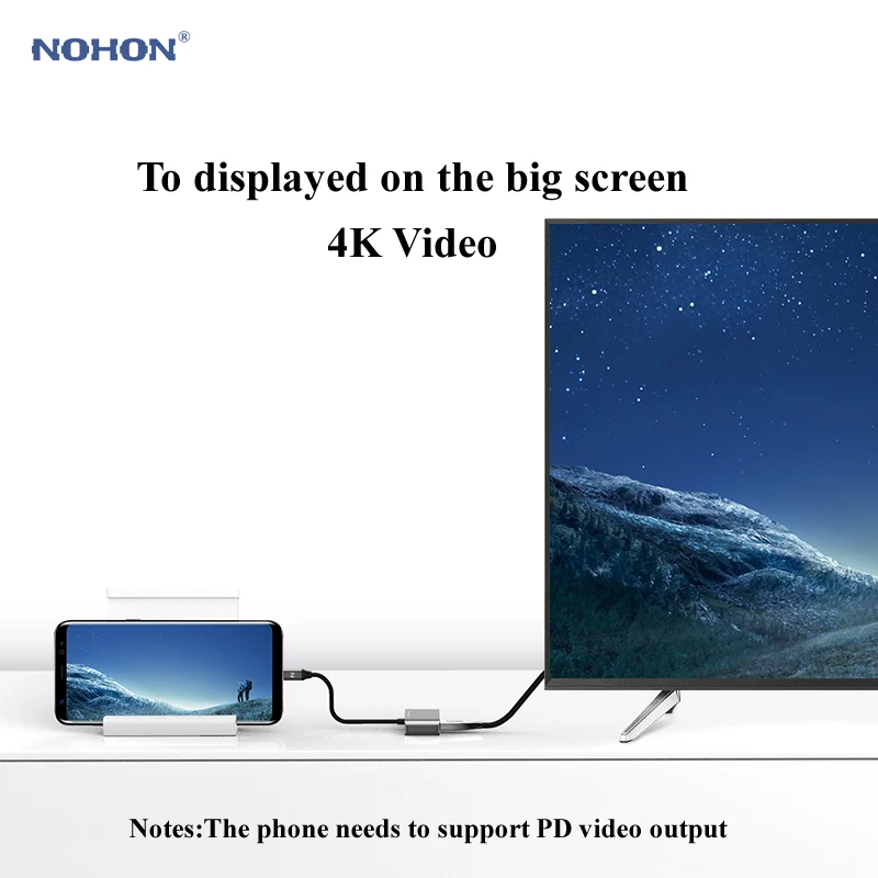 USB концентратор Nohon на HDMI VGA для MacBook Samsung Galaxy S9/Note 9 Huawei P20 Pro Mate 20 X Pro|Док-станции| |
