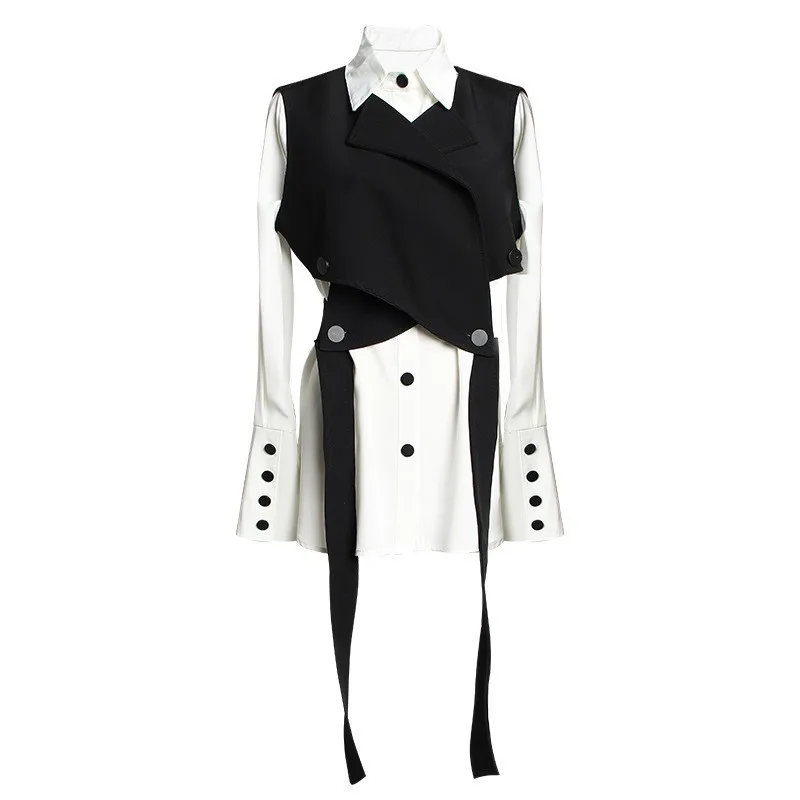 TWOTWINSTYLE модные комплект из 3 предметов Для женщин с лацканами рубашка длинными