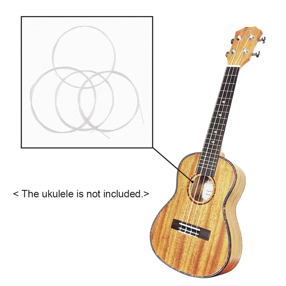 4 шт./компл. Ukelele Uke струны нейлоновый материал черный струнный инструмент