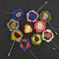 fabric flower brooches men brooch pins suits decoration lapel pins for men brooch for suits accessories 18 color hijab pins