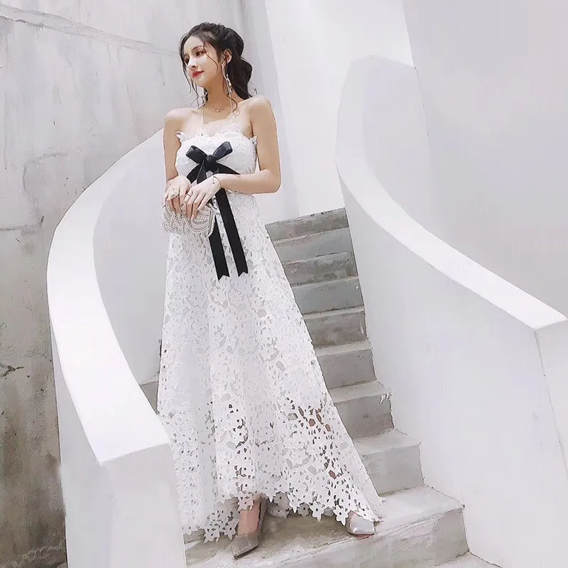 Платье макси TWOTWINSTYLE асимметричное женское платье без рукавов с высокой талией и