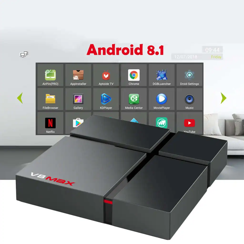 OPQ-V8 Max Android 8.1 Smart Tv Box Amlogic S905X2 Lpddr4 Quad Core Dual Wifi Bt 2.4G/5G 4K Video Media Player For Netflix You |