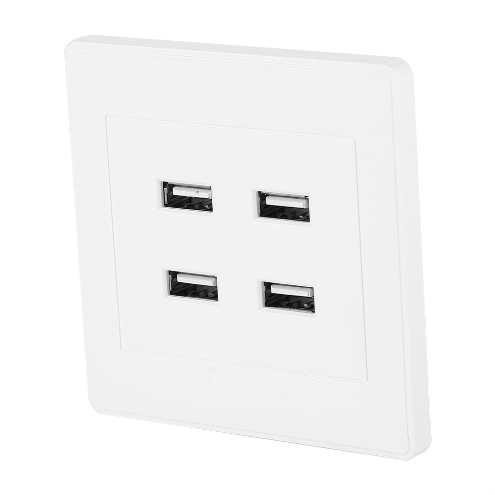 4 порта USB DC 5V домашняя офисная электрическая настенная розетка панель зарядное