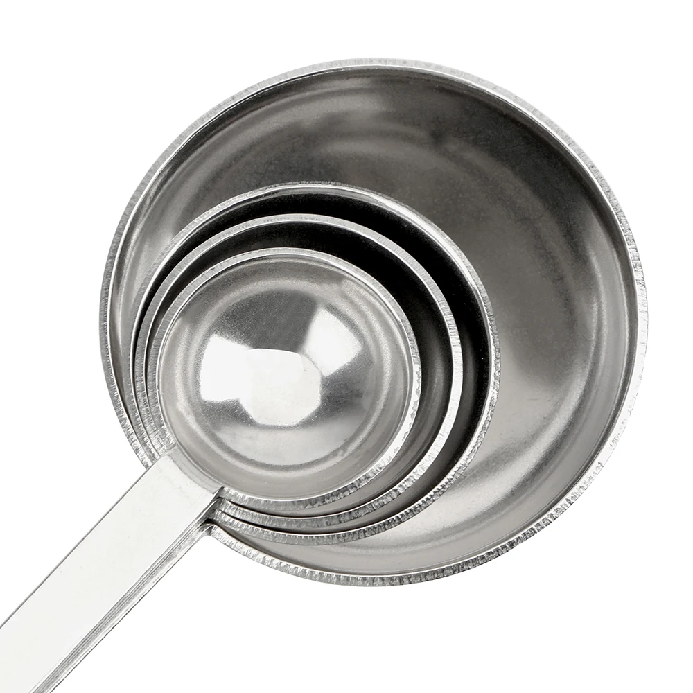 Stainless Steel 1.25/2.5/5/15ml Measuring Spoon Scoop Tea Coffee Metal Cup 4pcs/set Cooking Baking Tools | Дом и сад