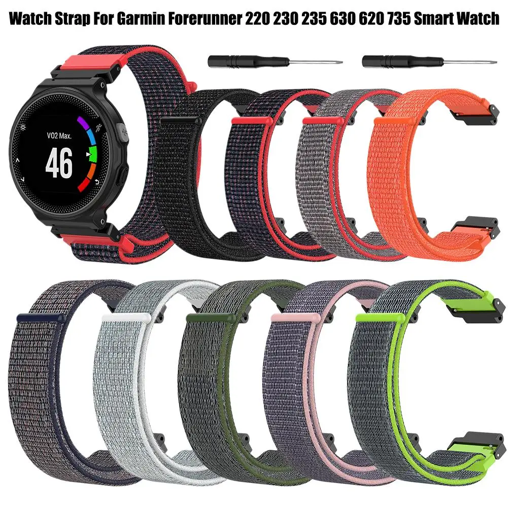 Смарт часы нейлоновый спортивный ремешок на запястье для Garmin Forerunner 220 230 235 630 620 735