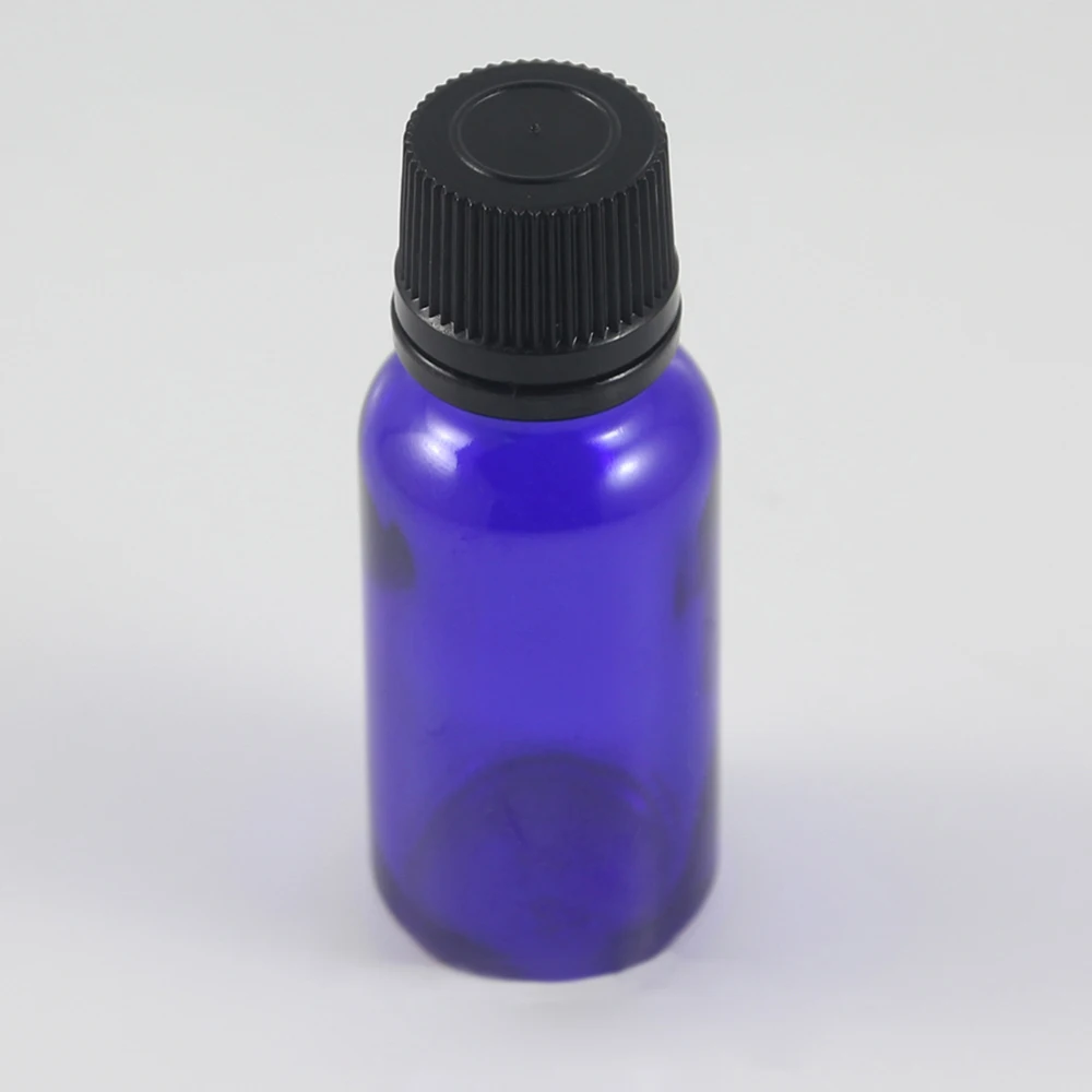 20ml glass natural cosmetic packaging, empty blue glass stopper bottle 20ml containers