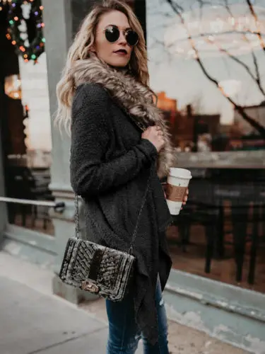 Womens Autumn Winter Fur Fluffy Warm Cardigans Coat Waterfall Jacket Outwear | Женская одежда