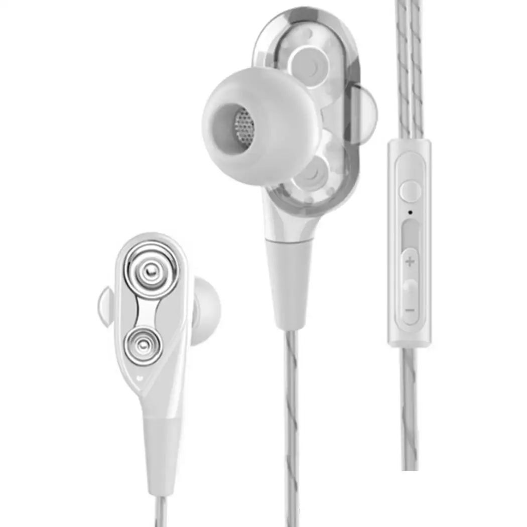 Гарнитура для бега с проводным управлением в ушах двойная подвижная катушка