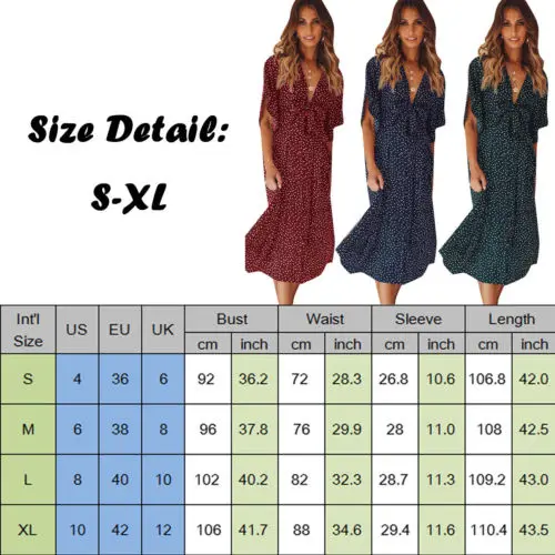 Женское длинное платье в горошек Пляжное вечернее стиле бохо лето 2019|Женские