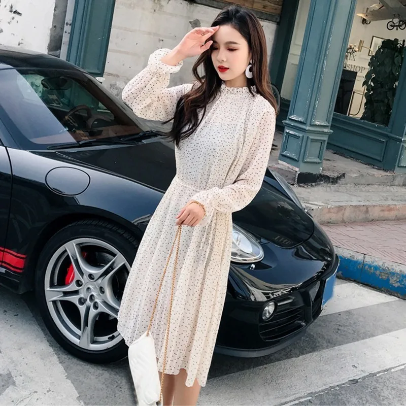 Женское платье с высокой талией CHICEVER повседневное Плиссированное Платье До