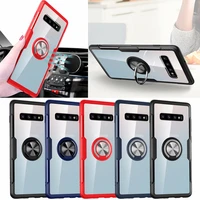 for samsung galaxy s10e s10 case magnetic finger ring car holder cover with tempered glass case for samsung s10 s9 plus note 9 8