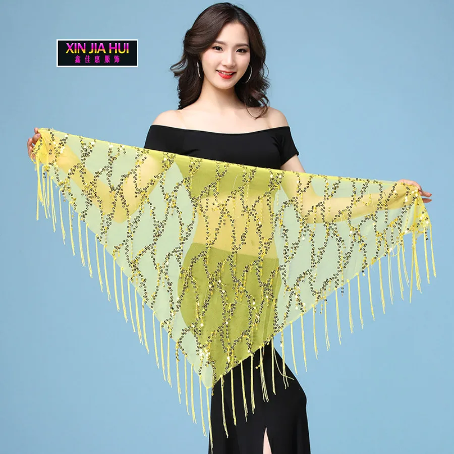 Triangle Piece Chain Scarf Waist Performance Practice Fashion Shiny Tassel Sequin Belly Dance Accessories Chinese Market Online |