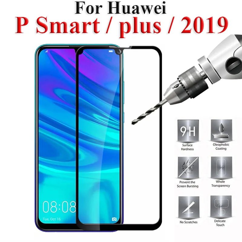 Защитное стекло на huawei P Smart Plus 2019 закаленное Psmart Hauwei PSmart полное покрытие