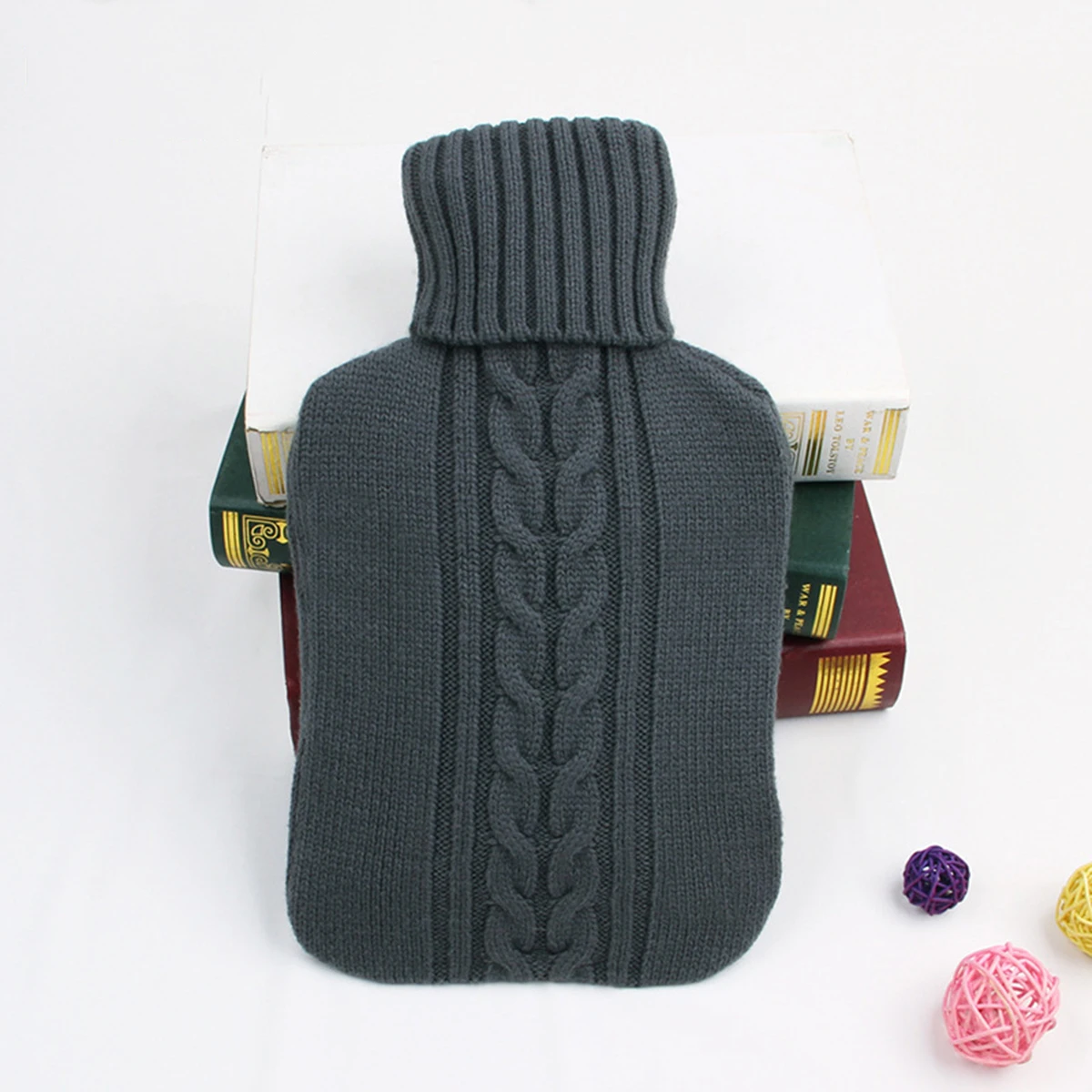 2L Premium Soft Knitted Cover For Hot Water Bottle Bag Quick Pain Relief And Comfort (Pink / Red Black Gray) | Бытовая техника