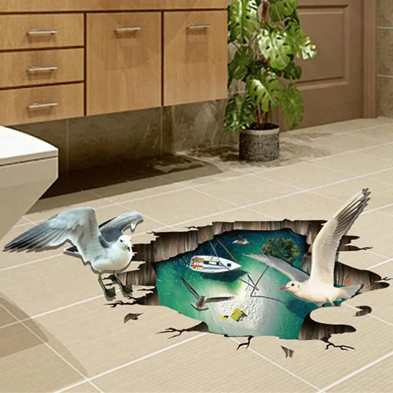 3D DIY Seagull остров уплотненный водонепроницаемый ПВХ самоклеющиеся наклейки на