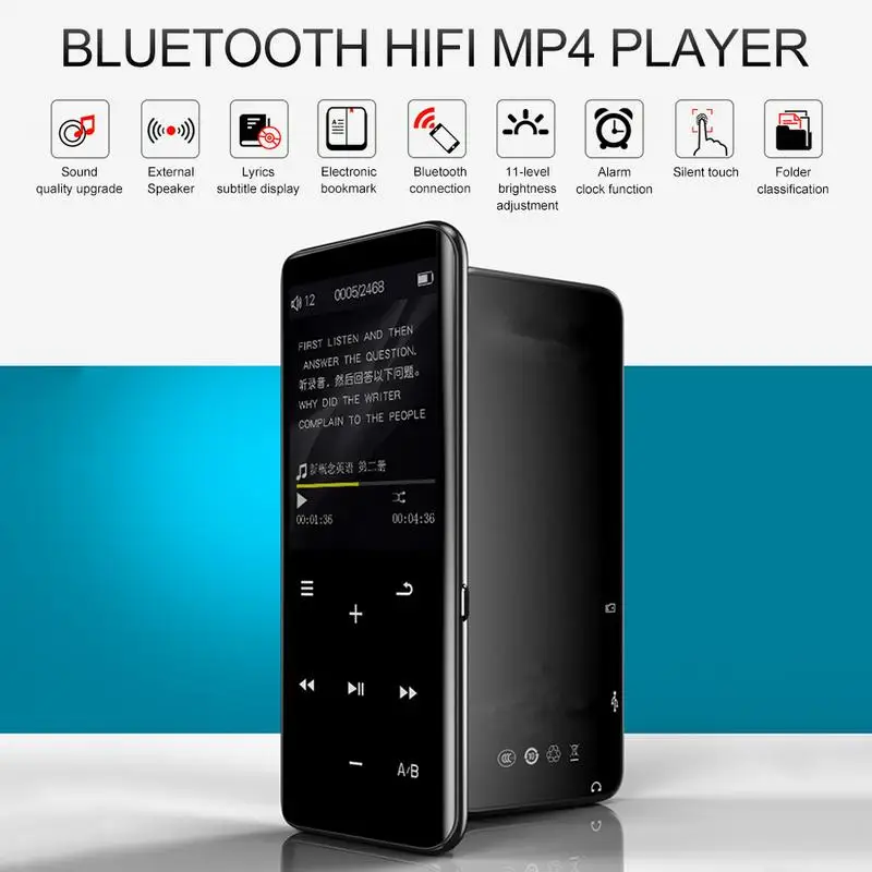 Модные Портативный Bluetooth MP4 плеер Сенсорный экран FM радио видео плеер TF карты Регистраторы ручка ролика Mp3 Mp4 плеер 16 ГБ 8 ГБ