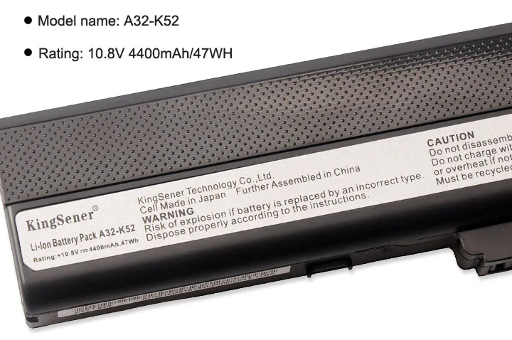 

Kingsener Laptop Battery for Asus A31-K52 A41-K52 A32-K52 A42-K52 A52 A52F A52J K42 K42F K42J K52 K52J K52JC K52JE X52F X52J