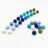 mini hexagon silicone beads 11mm polygon baby teething beads bpa free baby silicone dentition for necklace making