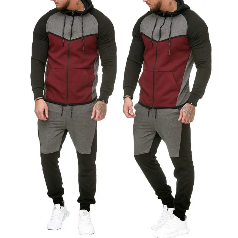 Hirgin мужской спортивный костюм Gymwear толстовка с капюшоном куртка свитер комплект