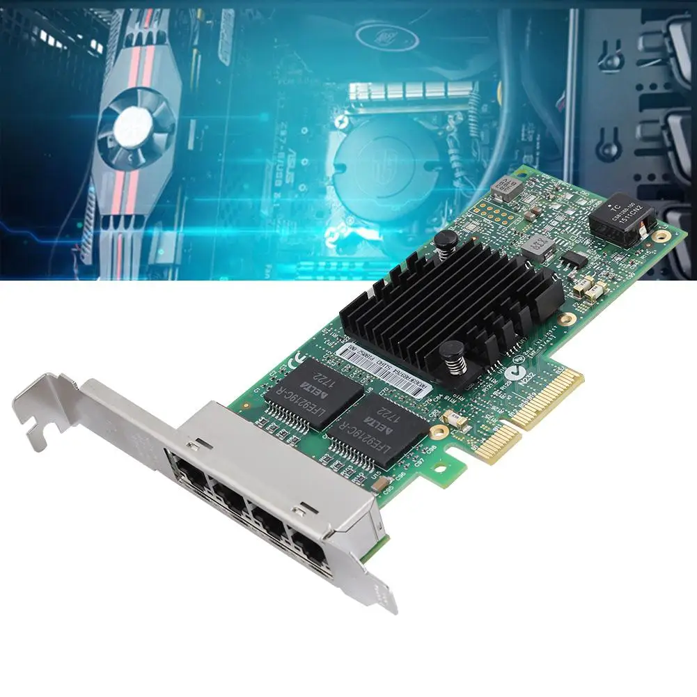 PCI-E 4-портовый сервер Gigabit Ethernet адаптер для сетевой карты intel i350 T4 PCI-Ex4 10/100/1000 Мбит/с